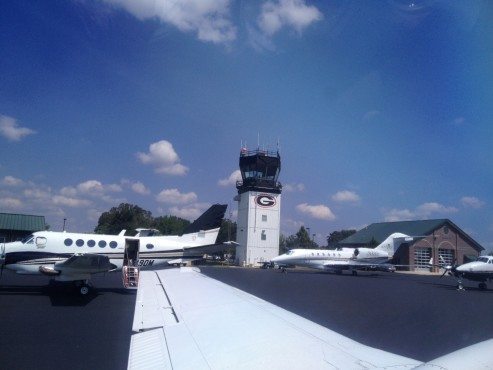 Rolling into Athens airport ... 