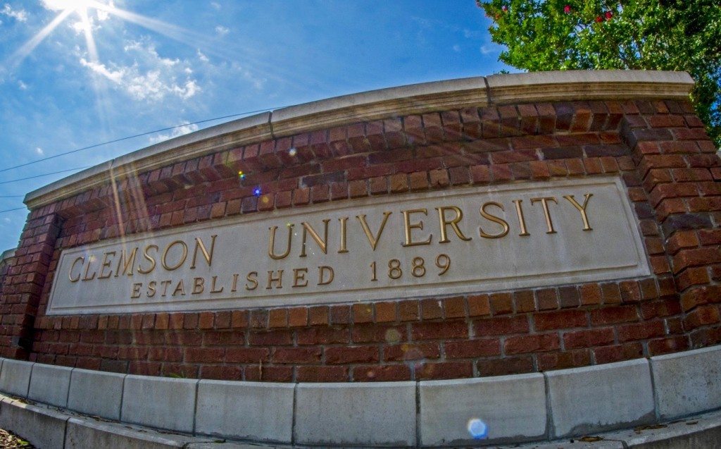 Clemson university, established 1889.