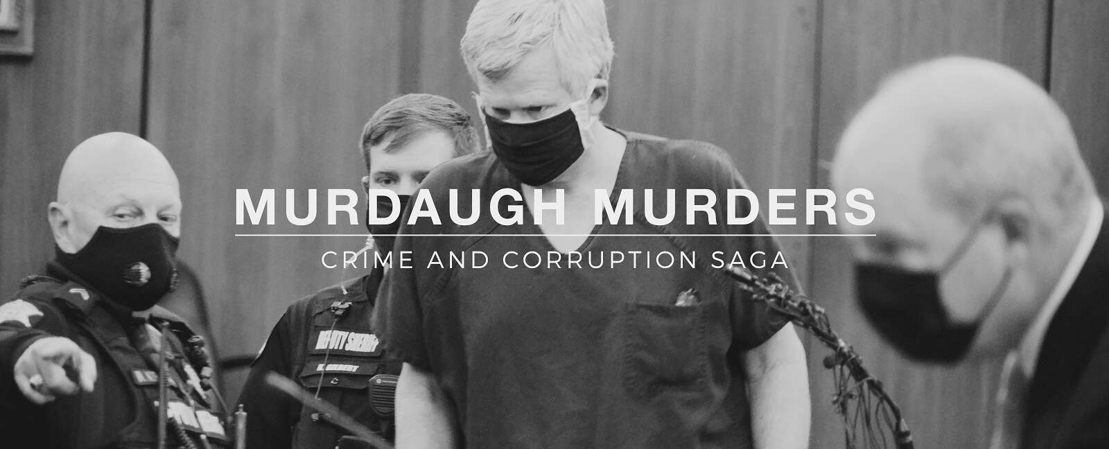 Alex Murdaugh Murder Trial Alex in mask in court with SLED agents