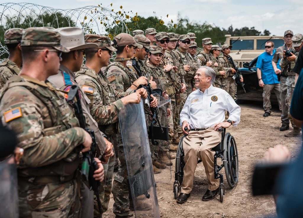 Governor Abbot visits border during amidst immigration crisis.
