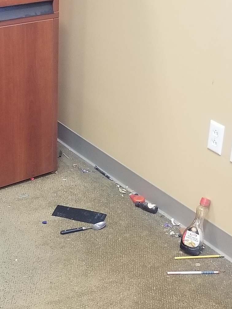 Shambles of Jasper County official records storage.