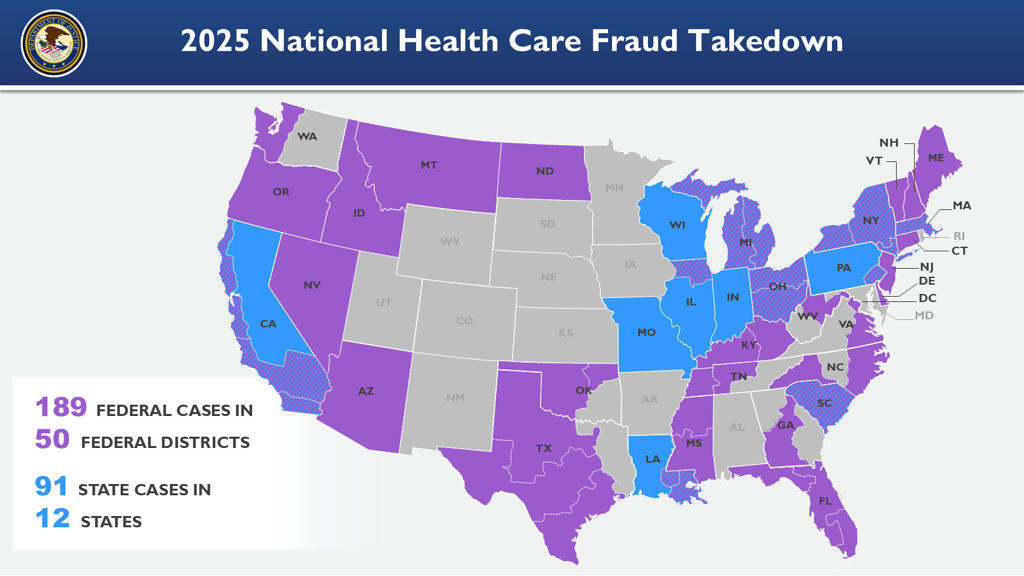 National Health Care Fraud Map DOJ