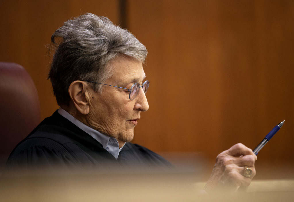 Former S.C. Chief Justice Jean Toal addresses attorneys at a status conference to discuss an upcoming hearing on Alex Murdaugh’s jury-tampering allegations against Colleton County Clerk of Court Rebecca “Becky” Hill at the Richland County Judicial Center on Monday, Jan. 16, 2024, in Columbia, S.C. Gavin McIntyre/The Post and Courier/Pool